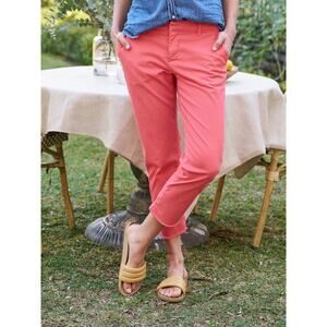Frank & Eileen Wicklow Pink Italian Chino Pants Size 12 Straight Crop